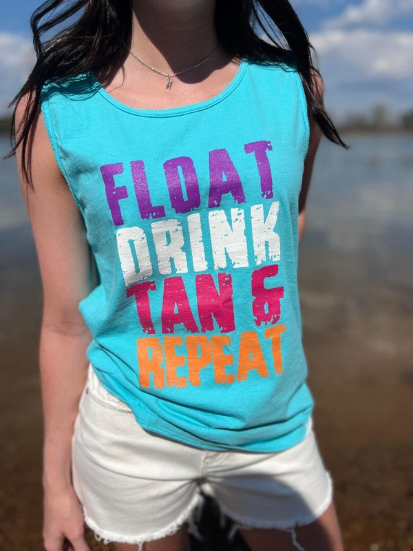 Float Drink Tan Repeat Tank Top | Plus Size