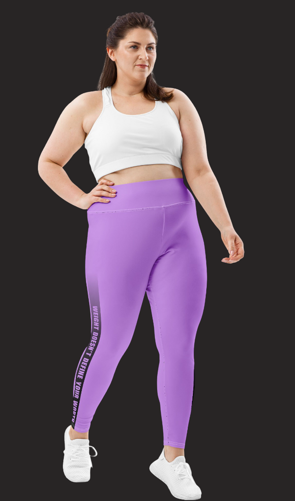 Jaime's "Weight Doesn't Define Your Worth" Leggings in Purple | Plus Size