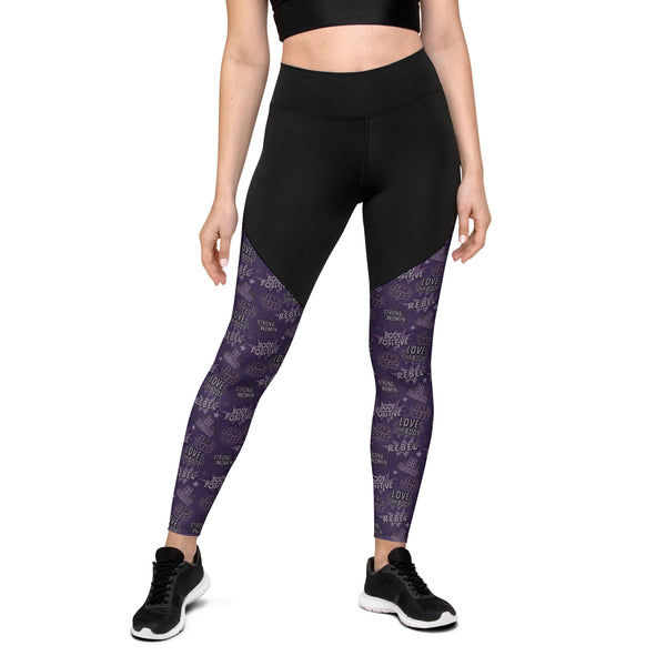 SHE REBEL - Empower Sporty Compression Fit Leggings with Pocket