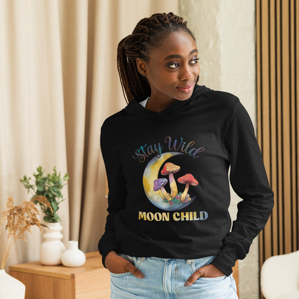Stay Wild Moon Child Hooded Long Sleeve Tee | Available in 2 Colors