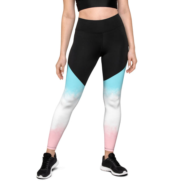 SHE REBEL - Snow Cone Sporty Compression Leggings with Pocket