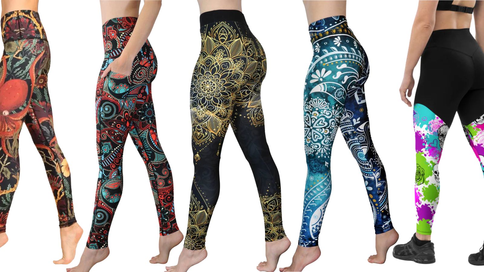 comfy, ultra lightweight, supportive, bold print yoga leggings 