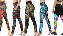 comfy, ultra lightweight, supportive, bold print yoga leggings 