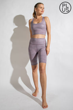 Camo Printed Chintz Biker Shorts | Plus Size