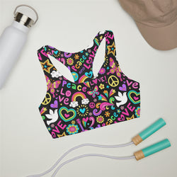 Peace & Love Retro Girls' Seamless Sports Bra (Ages 3 - 11)