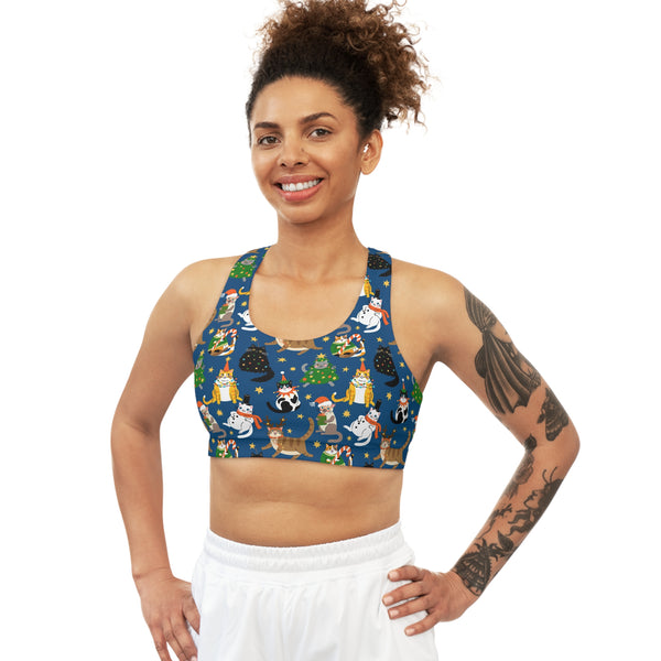 SHE REBEL - Christmas Kitties Sports Bra