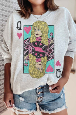 Dolly Queen of Hearts Sweatshirt | Plus Size