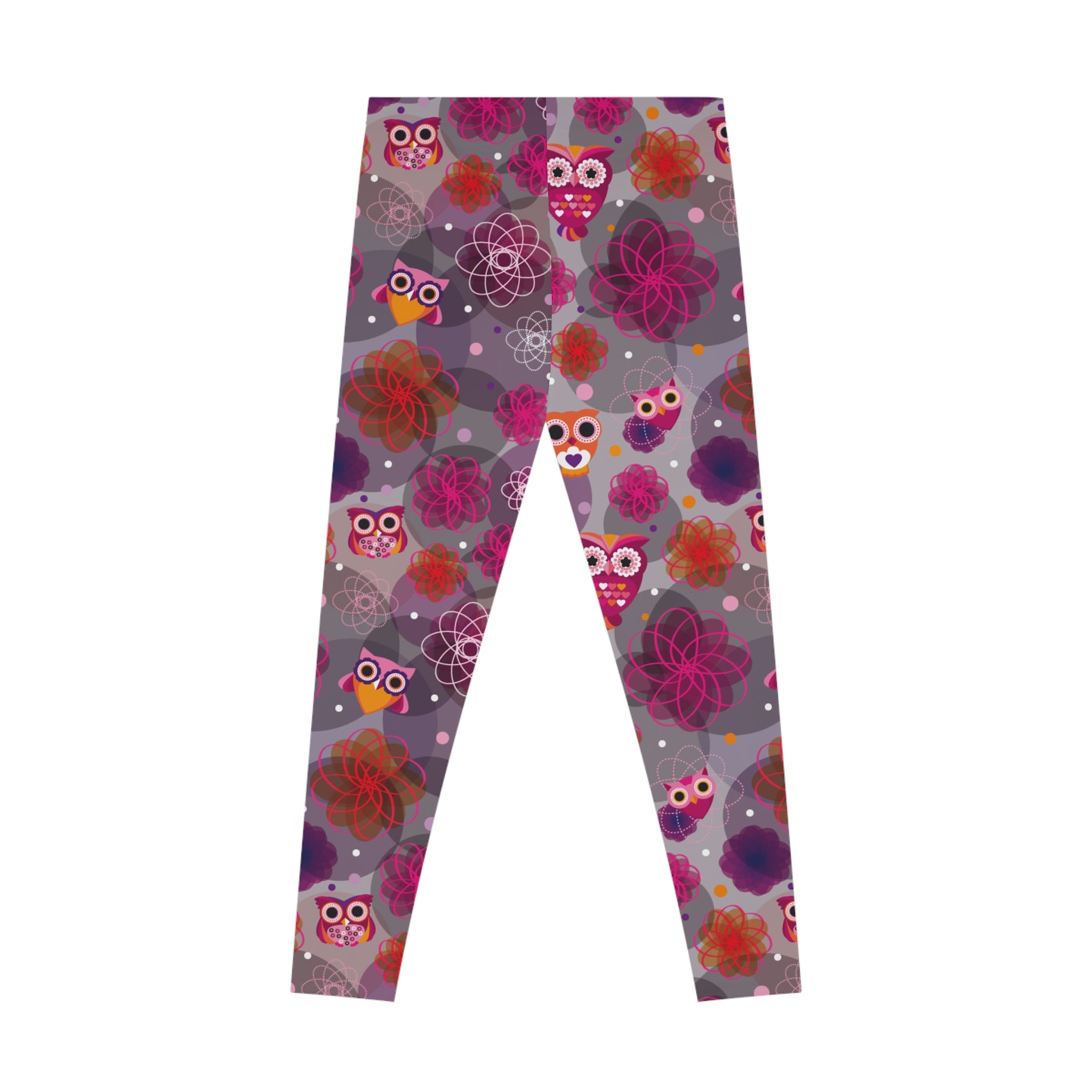 Colorful Owl Print Casual Stretchy Leggings