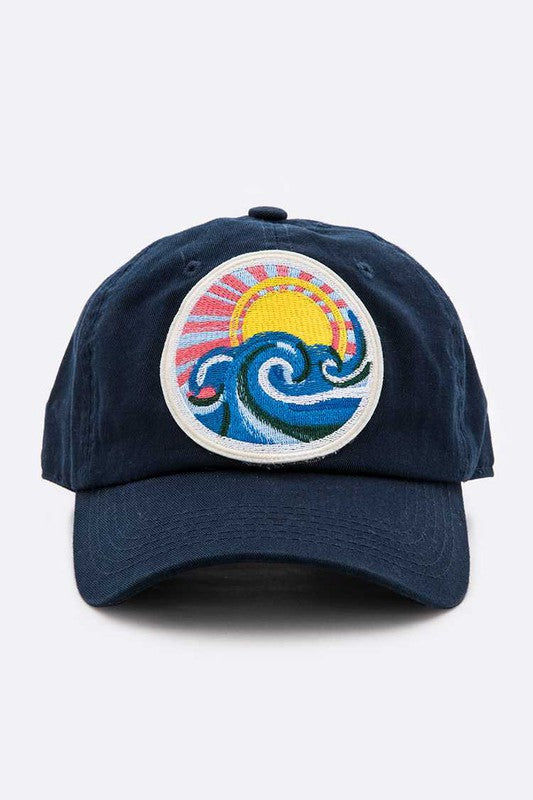 Ocean And Sun Patch Cotton Cap