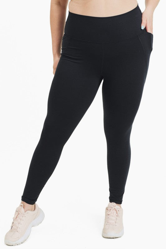 MONO B - Curvy Tapered Band Essential High Waist Leggings | Plus Size | LOW STOCK