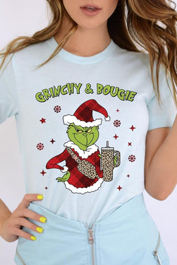 Grinchy and Bougie Unisex Christmas Tee