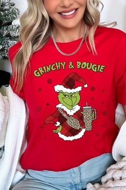 Grinchy and Bougie Unisex Christmas Tee