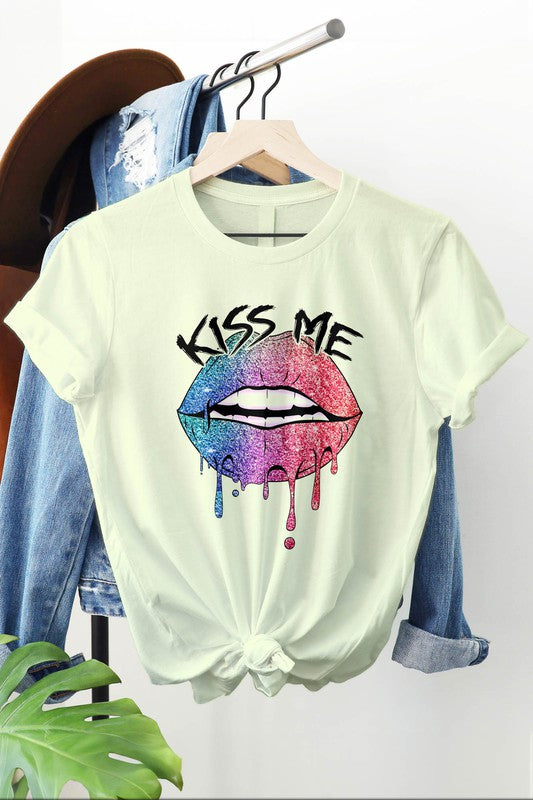 Kiss Me Lips Valentine's Day Graphic Tee | Available in 5 Colors