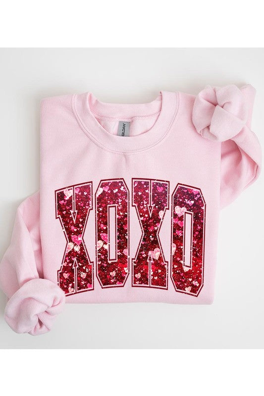 XOXO "Faux" Sequin Valentine's Day Sweatshirt | Plus Size | Available in 5 Colors