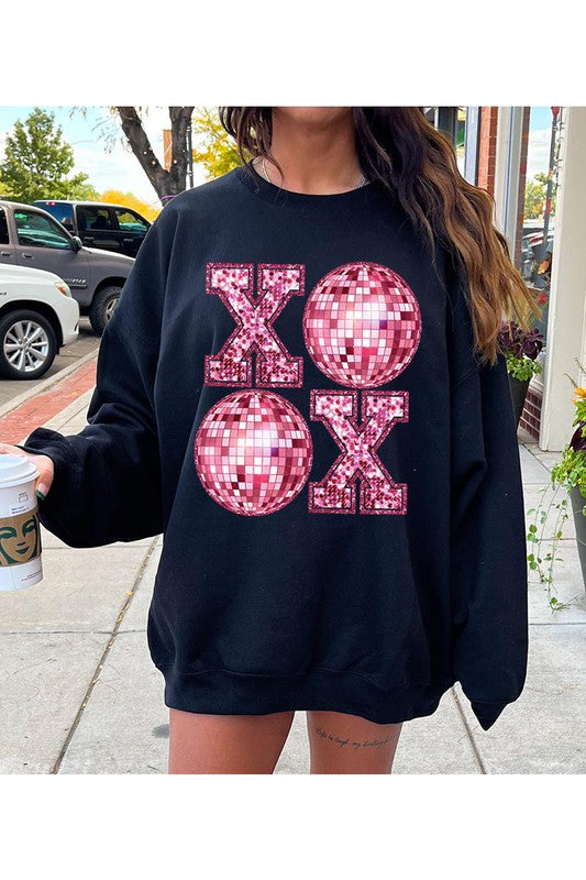 XOOX "Faux" Sequin Oversized Valentine's Day Sweatshirt | Available in 5 Colors