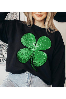 Shamrock St Patrick's Day Graphic Fleece Sweatshirt