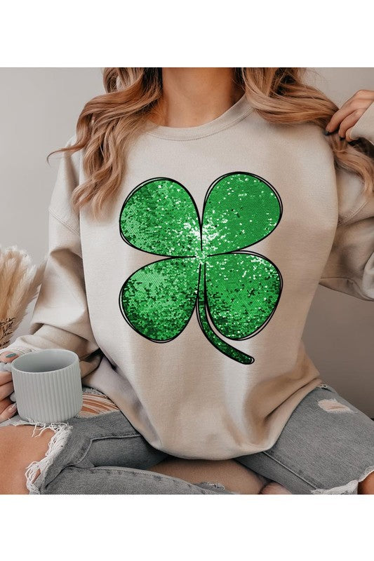 Shamrock St Patrick's Day Graphic Fleece Sweatshirt