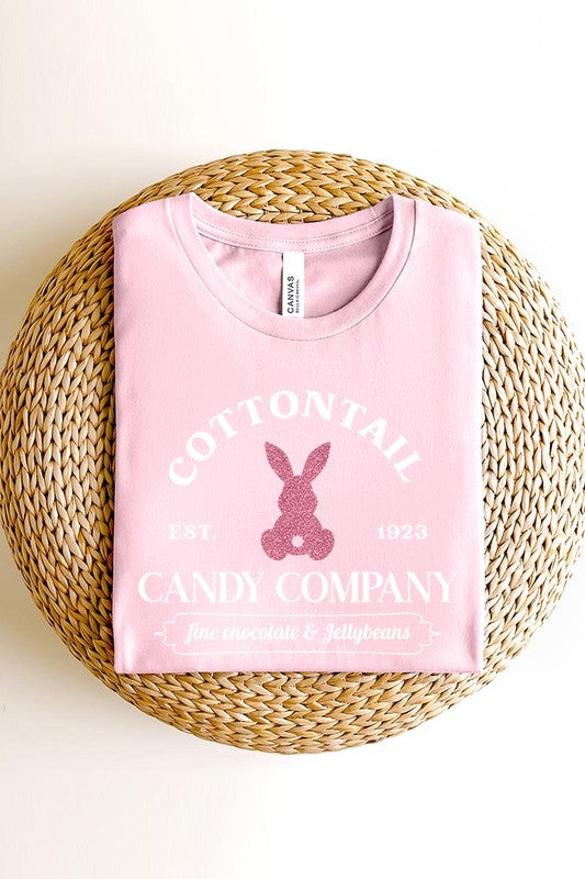 Cotton Tail Easter Bunny Glitter Graphic Tee | Available in 6 Colors
