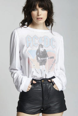 AC/DC 1979 World Tour Puff Sleeve Top