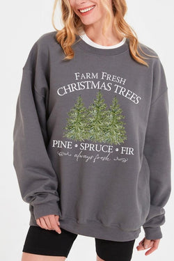 Farm Fresh Christmas Trees Graphic Sweatshirt