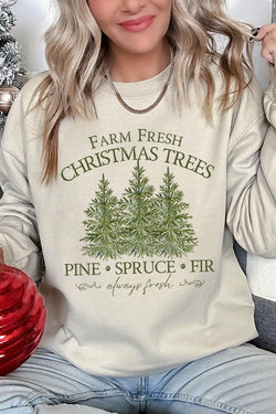 Farm Fresh Christmas Trees Graphic Sweatshirt