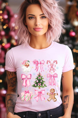 Coquette Pink Christmas Graphic Tee