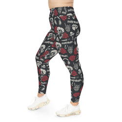 Rock n Roll Lover Print Leggings | Plus Size