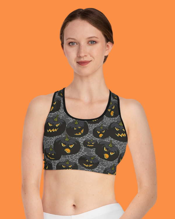 SHE REBEL - Angry Pumpkins Sports Bra