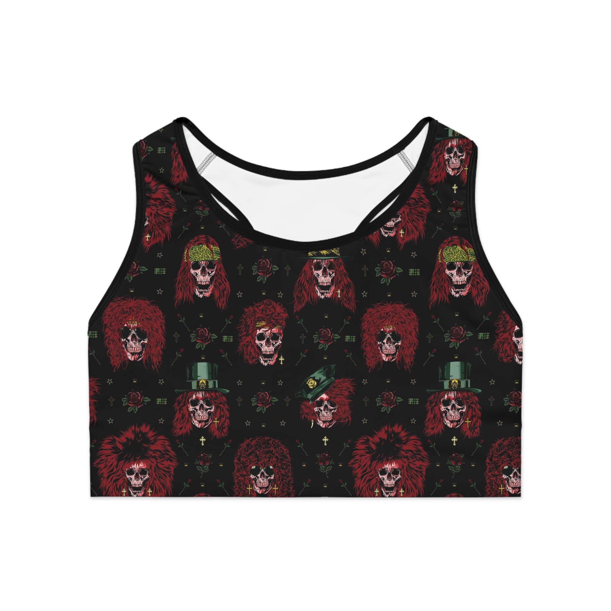 Rock N Roll Never Gets Old Skull Sports Bra