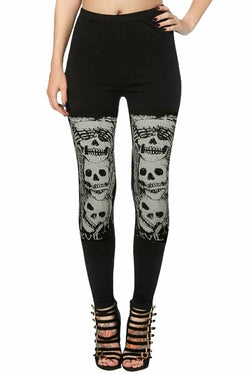 Skull Print Halloween Leggings