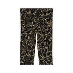 Golden Bloom Capri Leggings