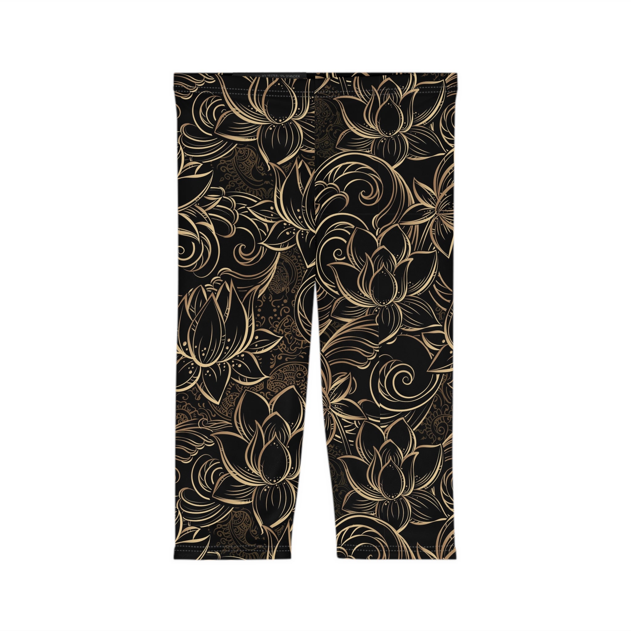 Golden Bloom Capri Leggings