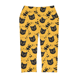 Kitty Sunflower Yoga Capri Leggings