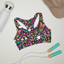Peace & Love Retro Girls' Seamless Sports Bra (Ages 3 - 11)