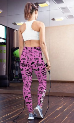 Printed Yoga Leggings with Rope