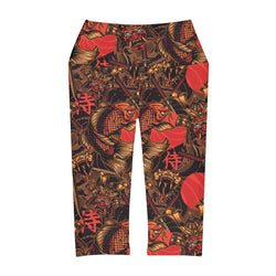 Japanese Warrior Style Yoga Capri Leggings