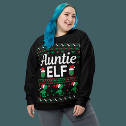 Auntie Elf Ugly Christmas Unisex Sweatshirt