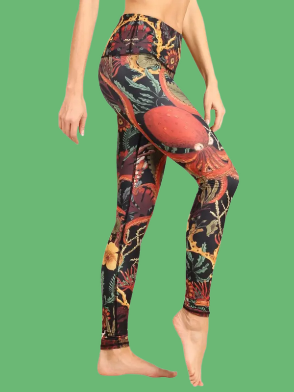 YOGA DEMOCRACY - Coral My Name Printed Yoga Leggings | Size Inclusive