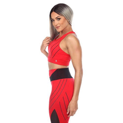 Cutout Racerback Sports Bra in Raging Red