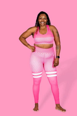 Bubblegum Honeycomb Thigh High Next Level Leggings