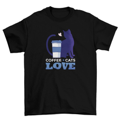 Cute Coffee Cup Pet Cat Silhouette Tee