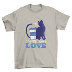 Cute Coffee Cup Pet Cat Silhouette Tee
