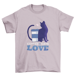 Cute Coffee Cup Pet Cat Silhouette Tee