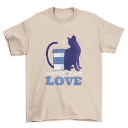 Cute Coffee Cup Pet Cat Silhouette Tee