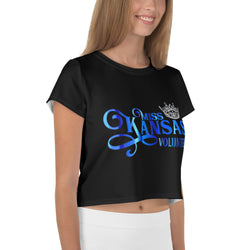 MKV Print Crop Tee in Black