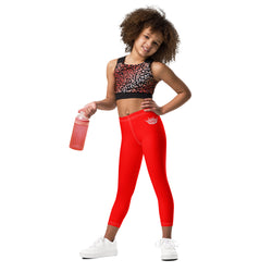 MKV Kids' Leggings in Basic Red