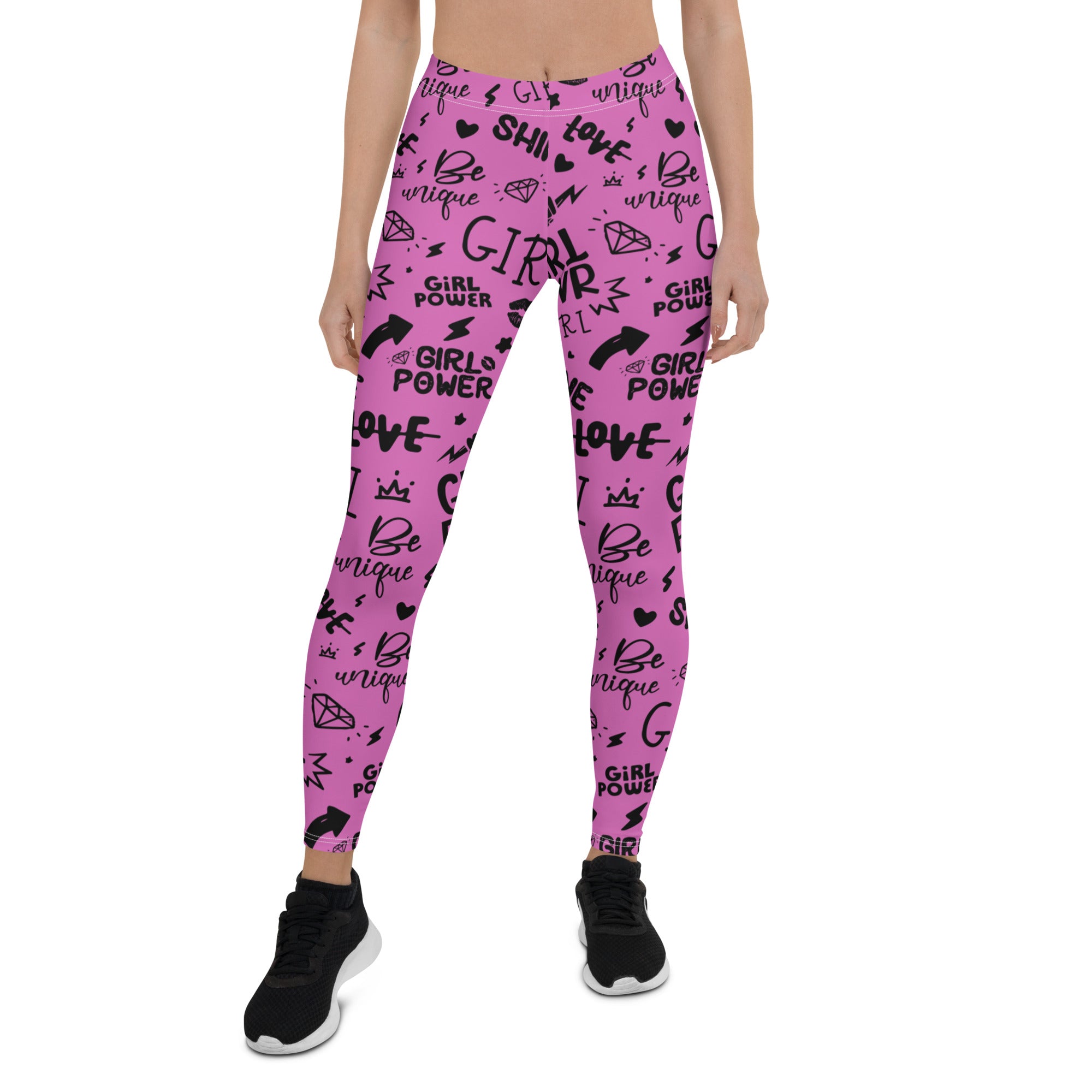 SHE REBEL - Girl Power Mid-Waist Leggings