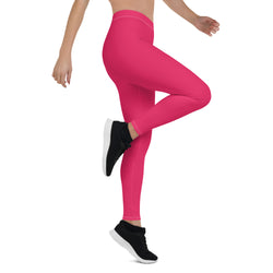 Mid-Waist Leggings in Hot Pink