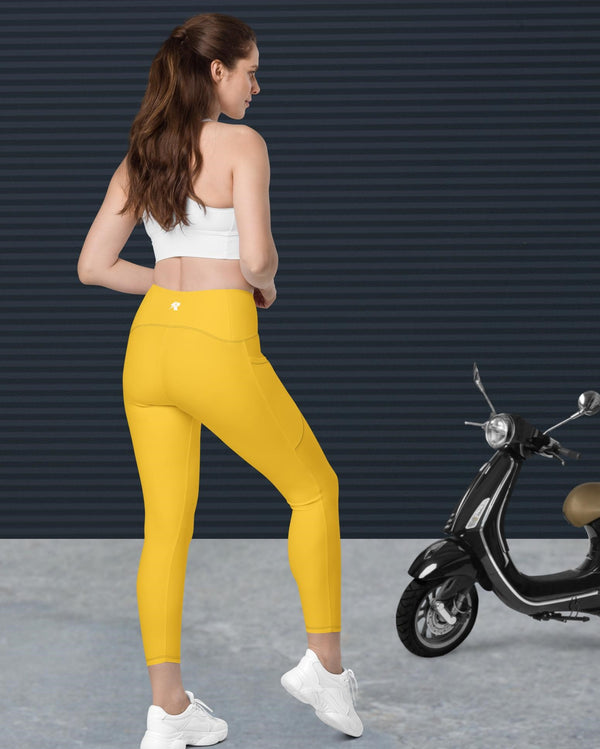 SHE REBEL - Mustard Yellow Leggings with Pockets | All Sizes