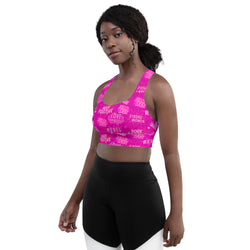 Empower Longline Sports Bra in Hot Pink